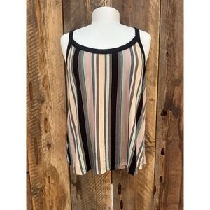 RVCA Tank‎ M Striped Retro Surfergirl Skater California Beach
